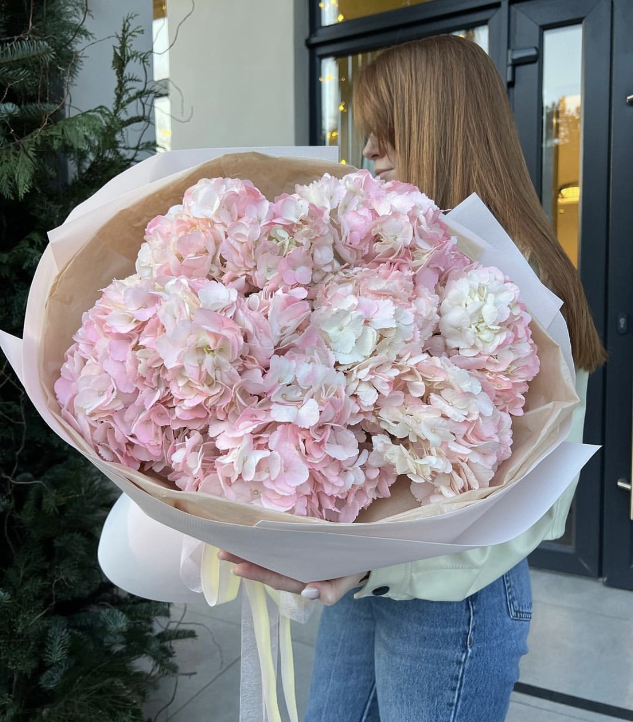 Акция! Огромный шикарный букет из ранункулюса и гортензий